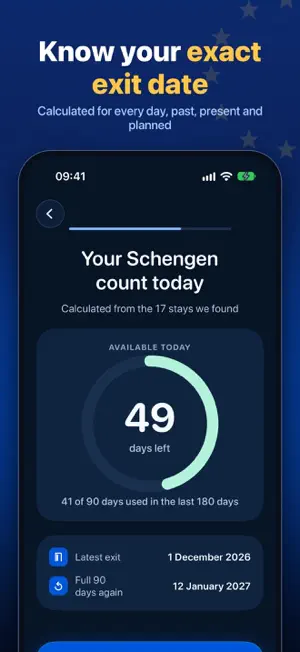 Simple Schengen Calculator 180 screenshot 3