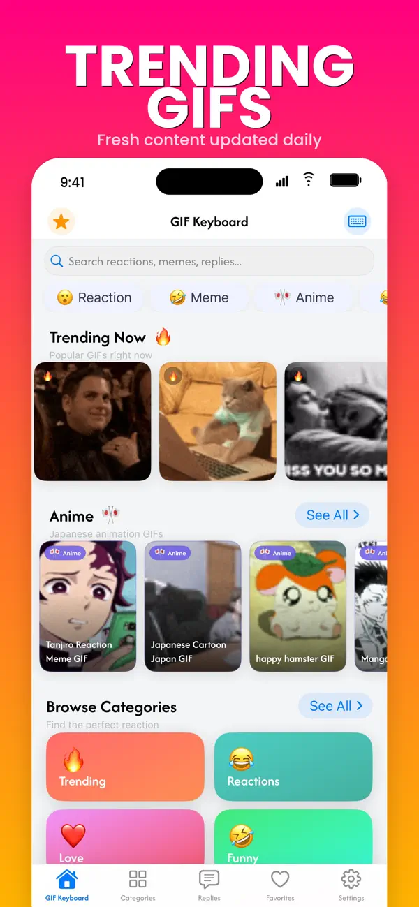 GIF Keyboard: Memes & Emoji screenshot 1