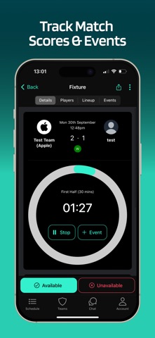 Lineup - Football Team App screenshot