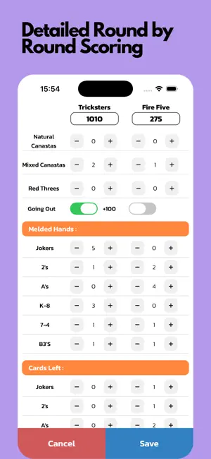 Canasta Scoreboard screenshot 2