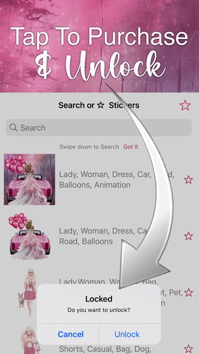 I Love Pink Stickers Screenshot