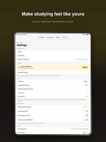MyStudyDeck – Smart Flashcard iPad screenshot