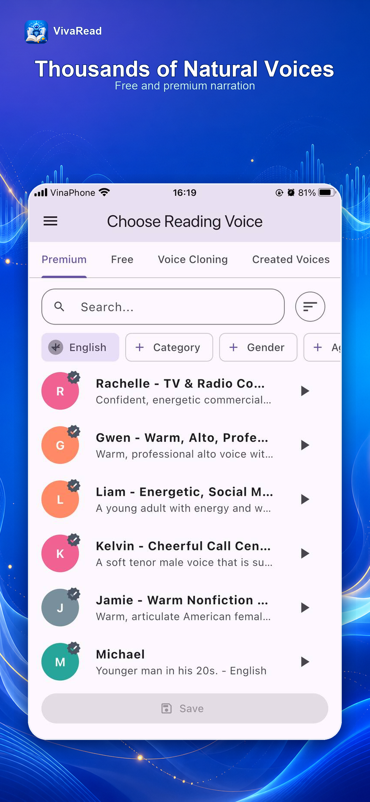 VivaRead: EPUB & PDF to Voice screenshot 4