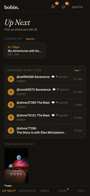 bobin - TV & Movie Tracker screenshot 1