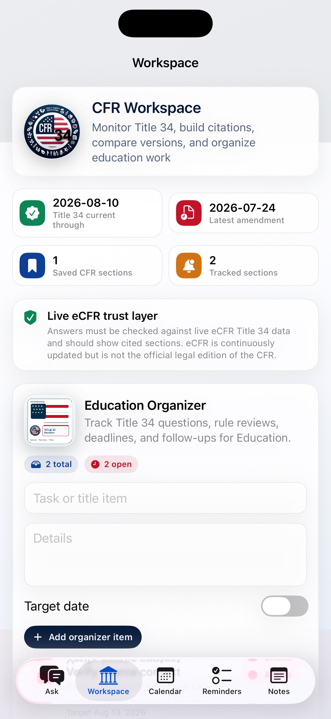Screenshot 2 of CFR AI - Title 34
