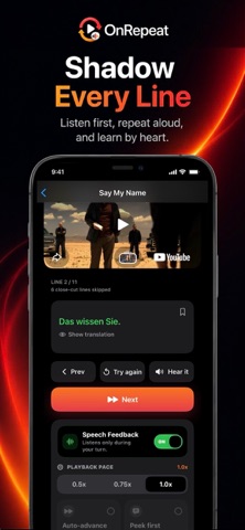 OnRepeat: Watch & Speak German Screenshot 3 of 5