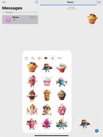 Ultra Cute Cupcake Stickers iPad screenshot