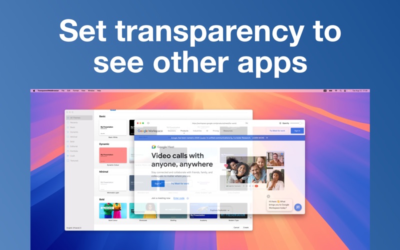 Transparent Web Browser screenshot