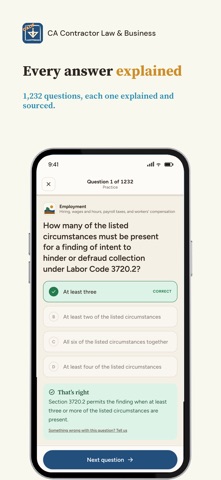 California Contractor Law iPhone screenshot