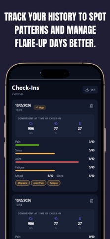 Weather Sensitivity Tracker iPhone screenshot