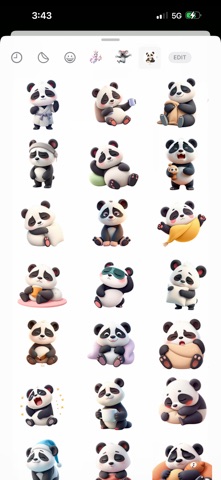 困倦熊猫贴纸 screenshot