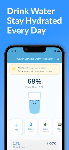 Water Drinking Daily Reminder iPhone screenshot
