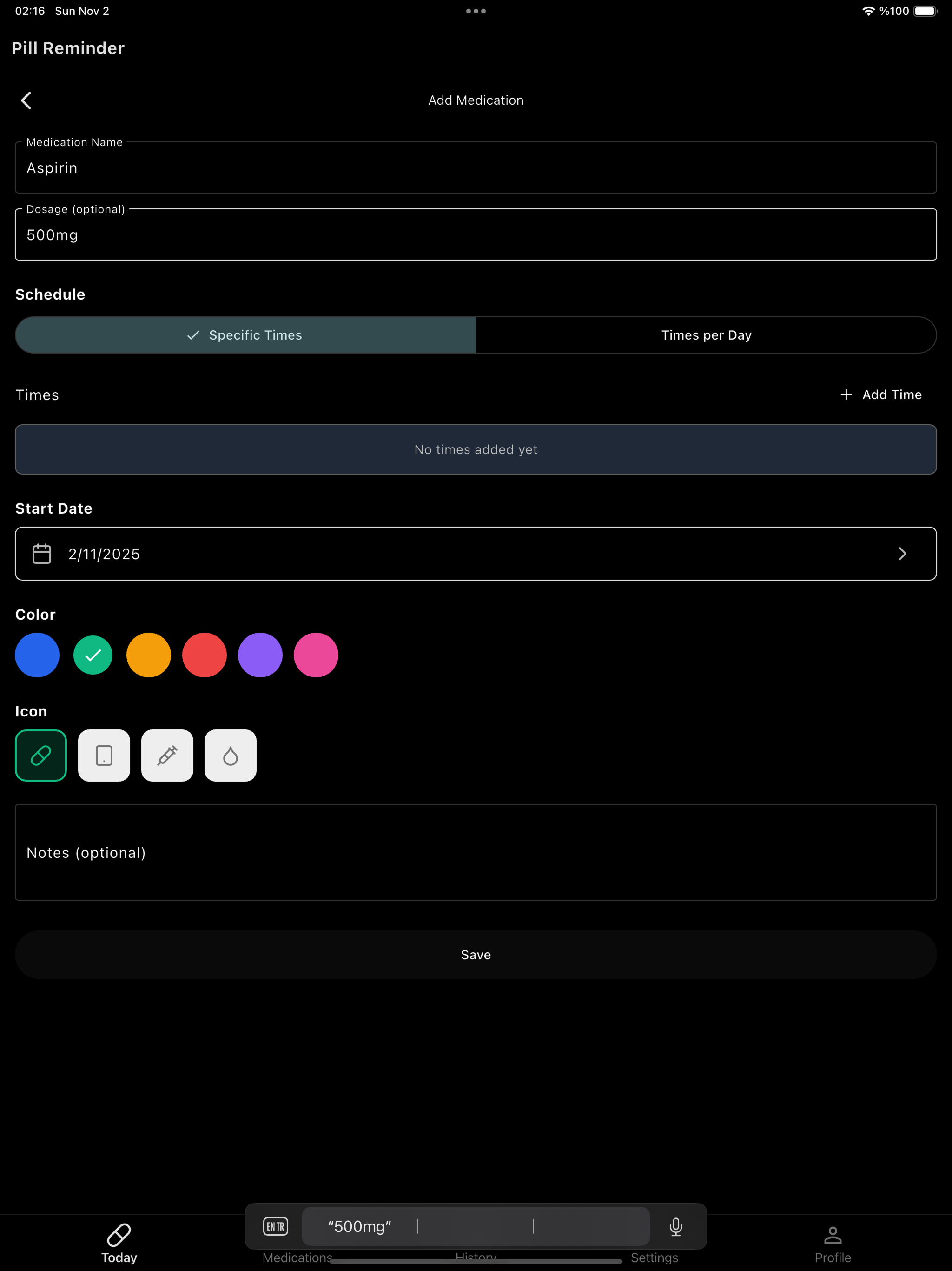 Pill Reminder Medicine Tracker