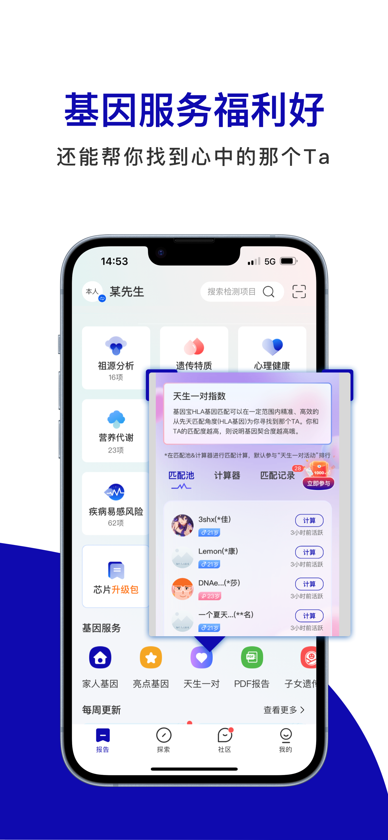 基因宝-祖源+家庭健康检测+交友