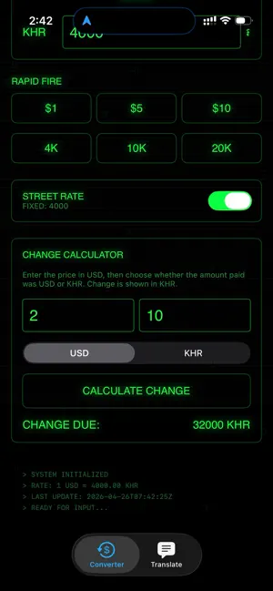 Cambodia KHR to USA USD screenshot 1