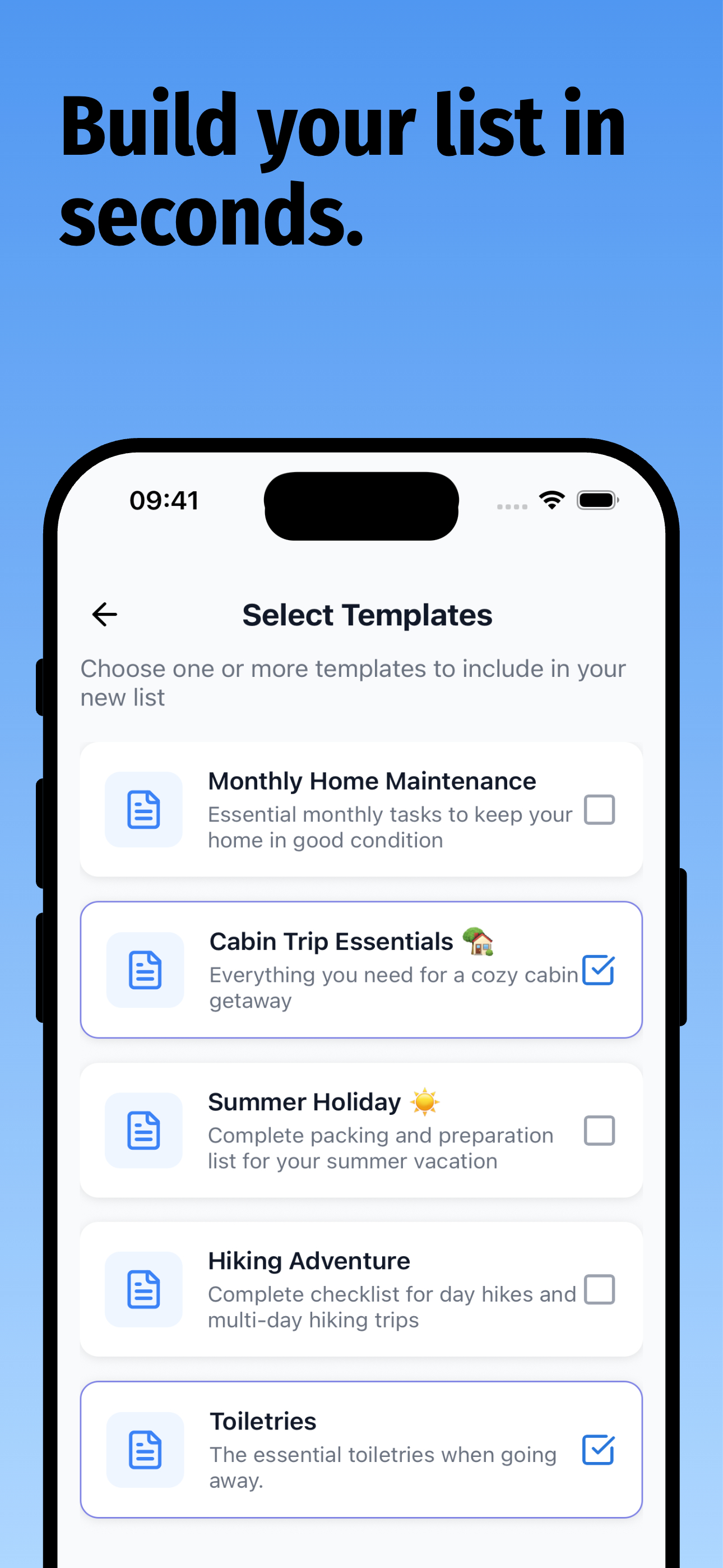 Double Check - Reusable Lists