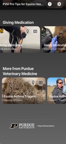 Purdue Vet Med Equine Pro Tips iPhone screenshot