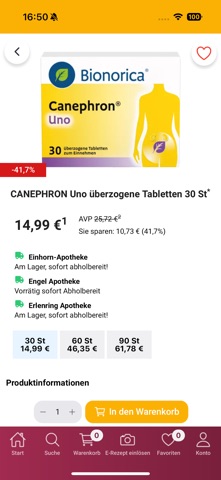 meine-e-Apotheke iPhone screenshot