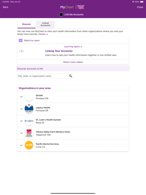 Trinity Health MyChart iPad screenshot 7 - Medical app