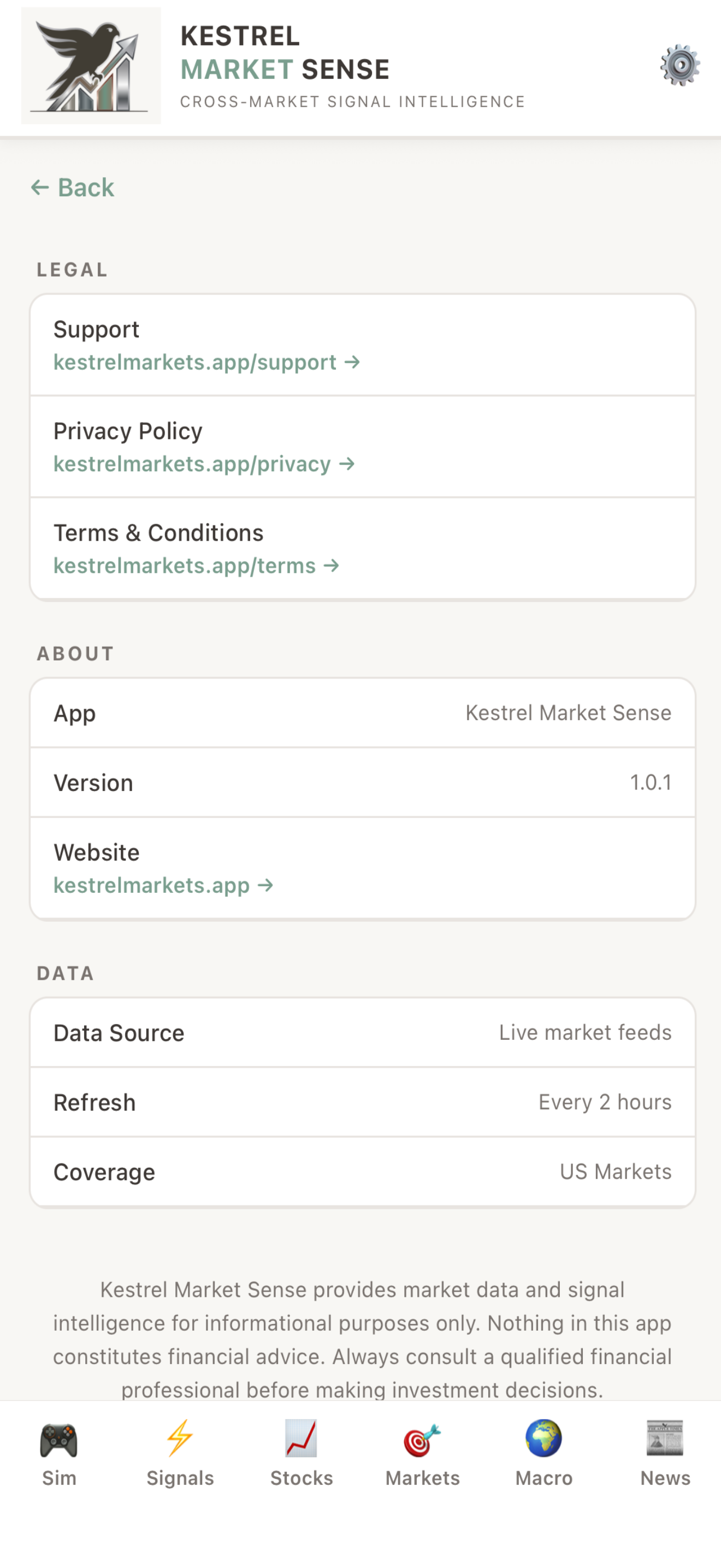 Kestrel Market Sense