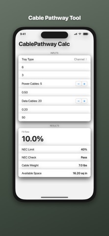 CablePathway Calc のスクリーンショット