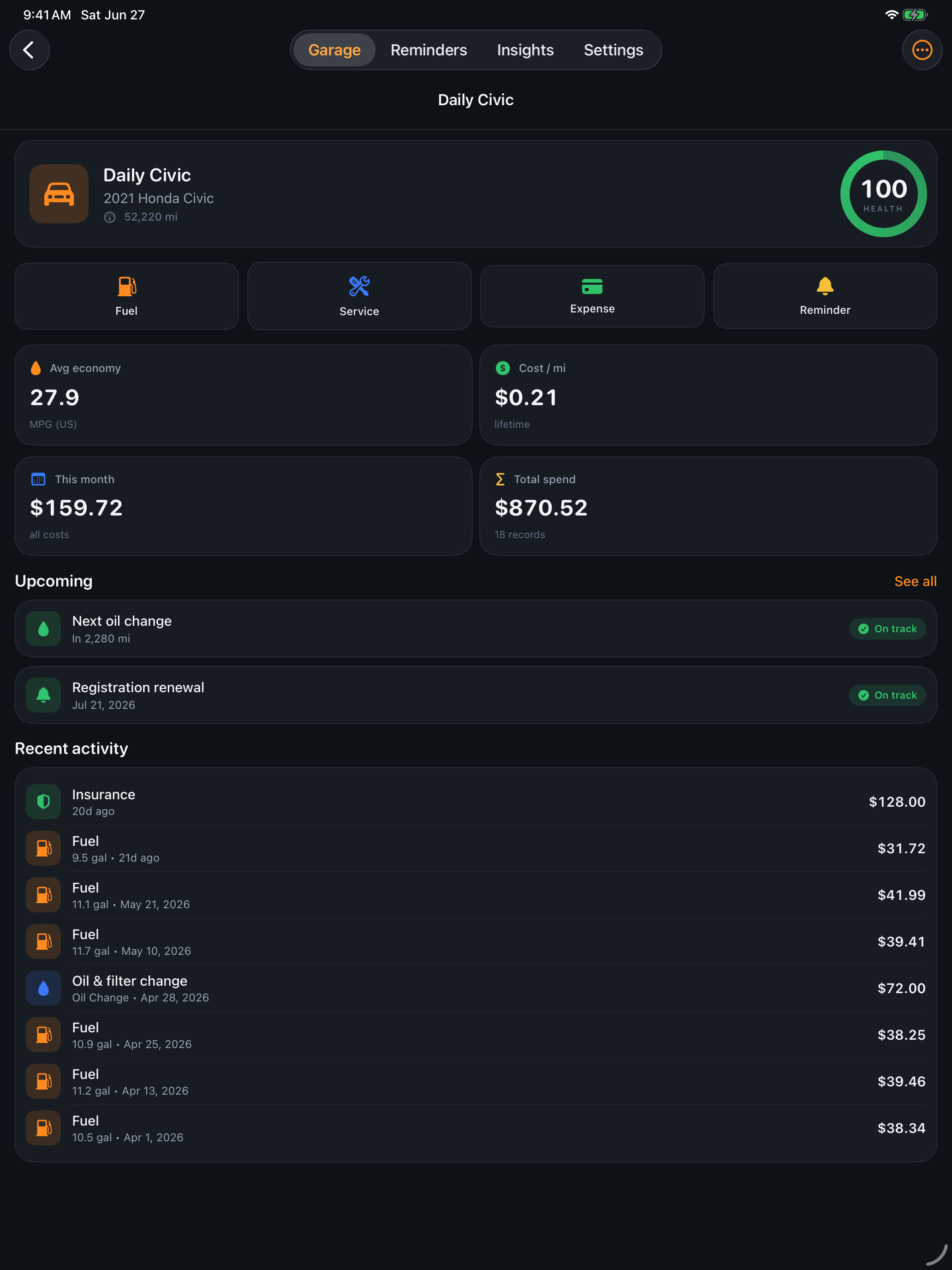 GarageLog: Car Maintenance screenshot 7