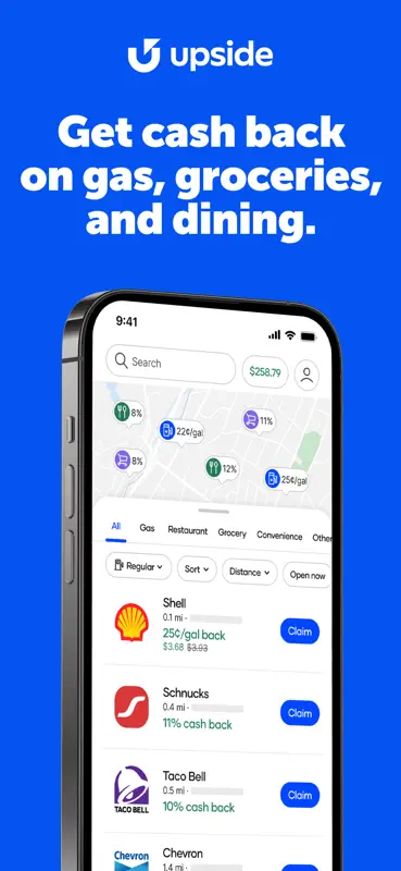 Upside: Gas & Food Cash Back screenshot 1 of 6