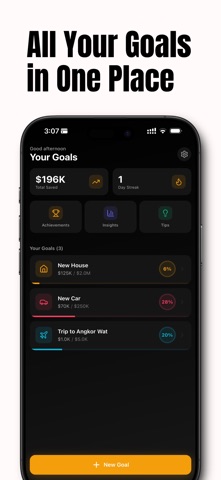 Finey - Financial Goal Tracker iPhone screenshot