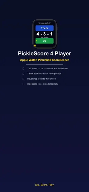 Pickleball Scorer 4 Players screenshot 1