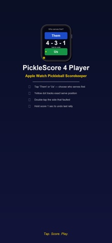 Pickleball Scorer 4 Players iPhone screenshot