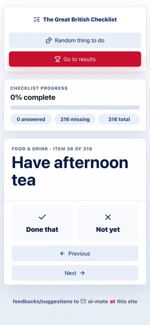 The Great British Checklist screenshot 1