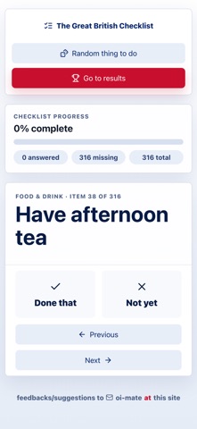 The Great British Checklist iPhone screenshot