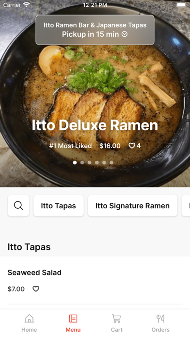 Itto Ramen Bar iPhone screenshot 2 - Food & Drink app
