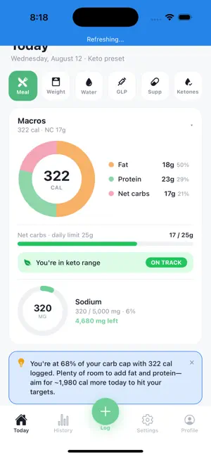 MacroSnap: AI Keto Tracker screenshot 1