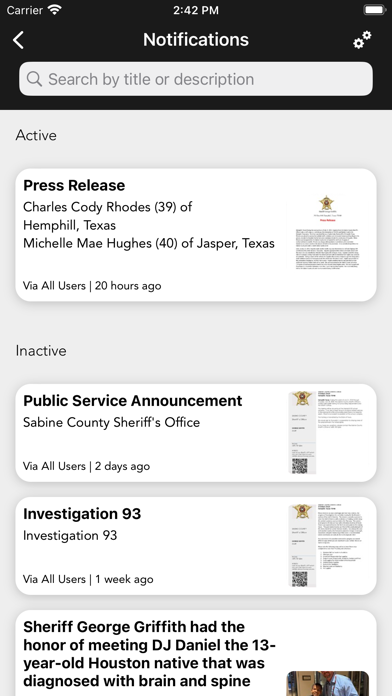 Sabine County Sheriff, TX Screenshot