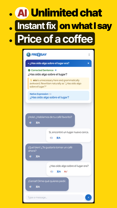 FreeSay - AI Language Coach Screenshot 1 of 8