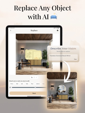 AI Interior Design ~ AmazeHome iPad screenshot