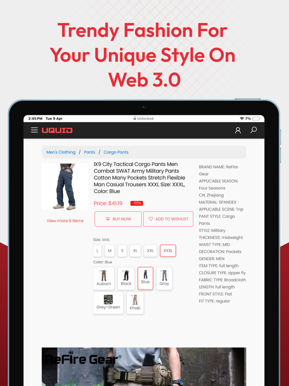 Uquid Shop iPad screenshot 4 - Shopping app