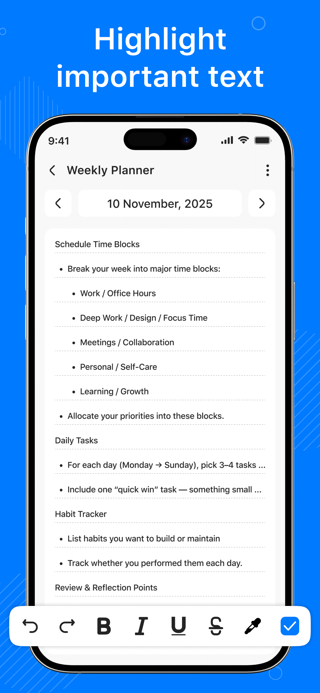 Weekly Planner - Diary Notes screenshot 3