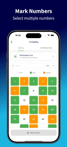 Easy Raffle: Names and Numbers iPhone screenshot