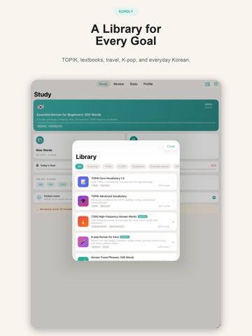 Kordly: Korean Flashcards iPad screenshot