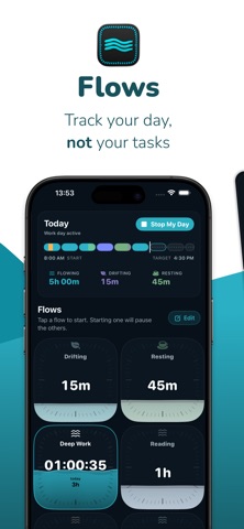 Flows: Time Tracker iPhone screenshot