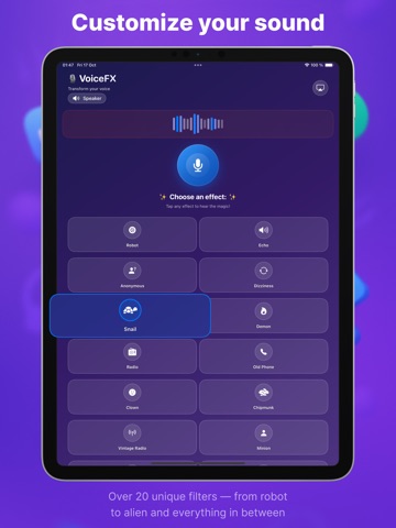 VoiceFX - Change & Share voice iPad screenshot