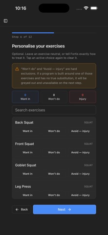 Fortis: Strength Coach iPhone screenshot