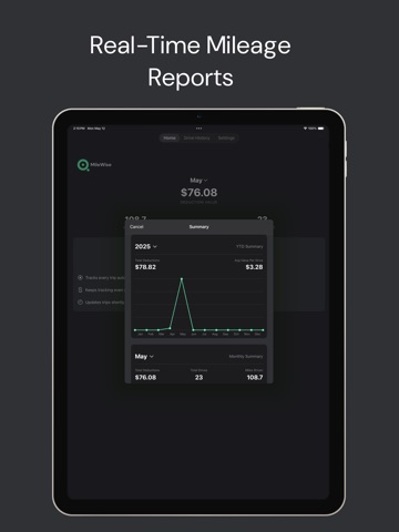 MileWise: Mileage Tracker Log iPad screenshot