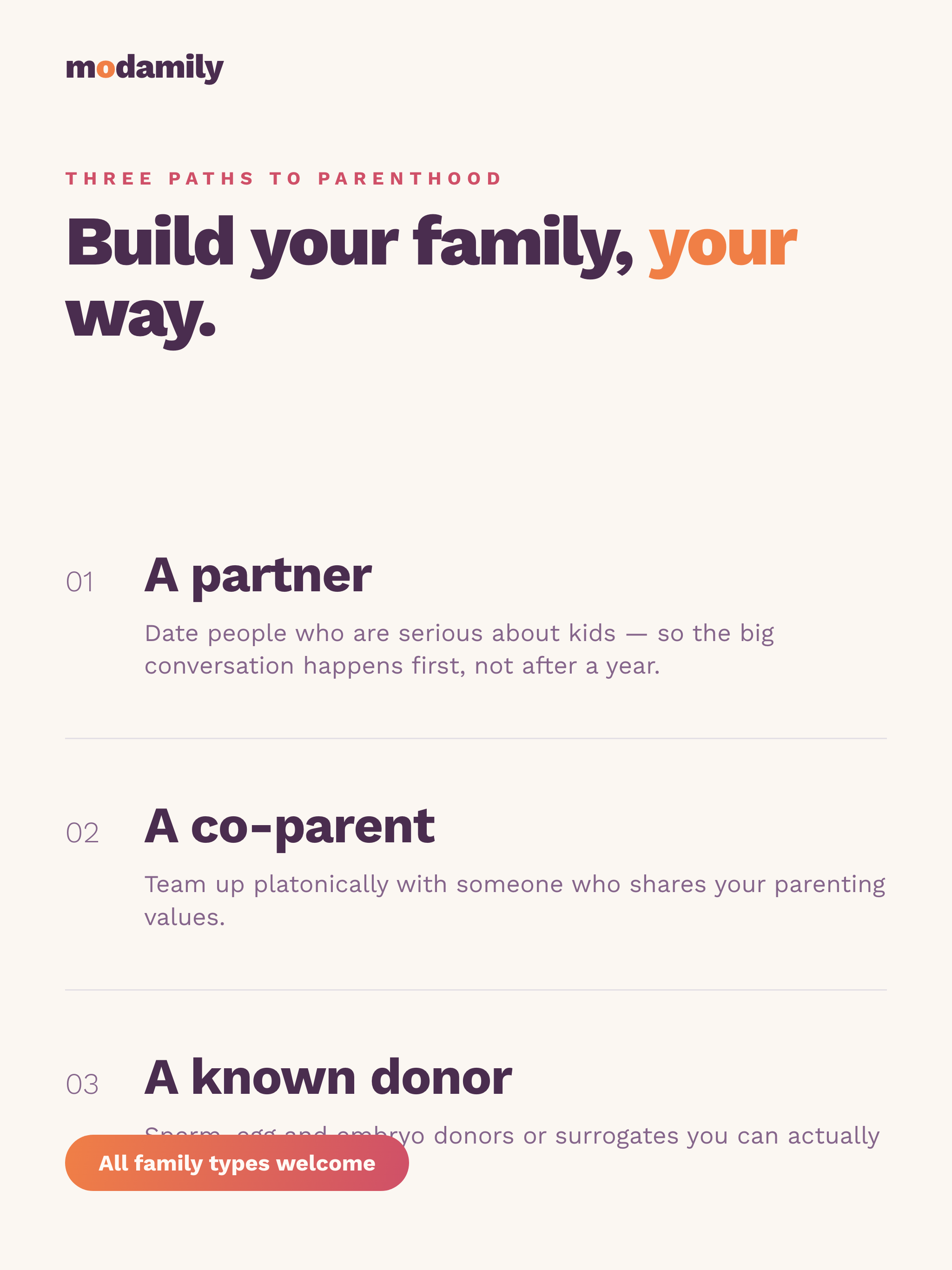 Modamily: Coparent Donor Match screenshot 8