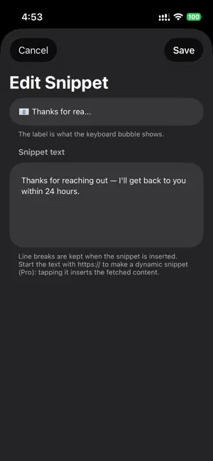 Snippet KB - Paste Keyboard screenshot 4