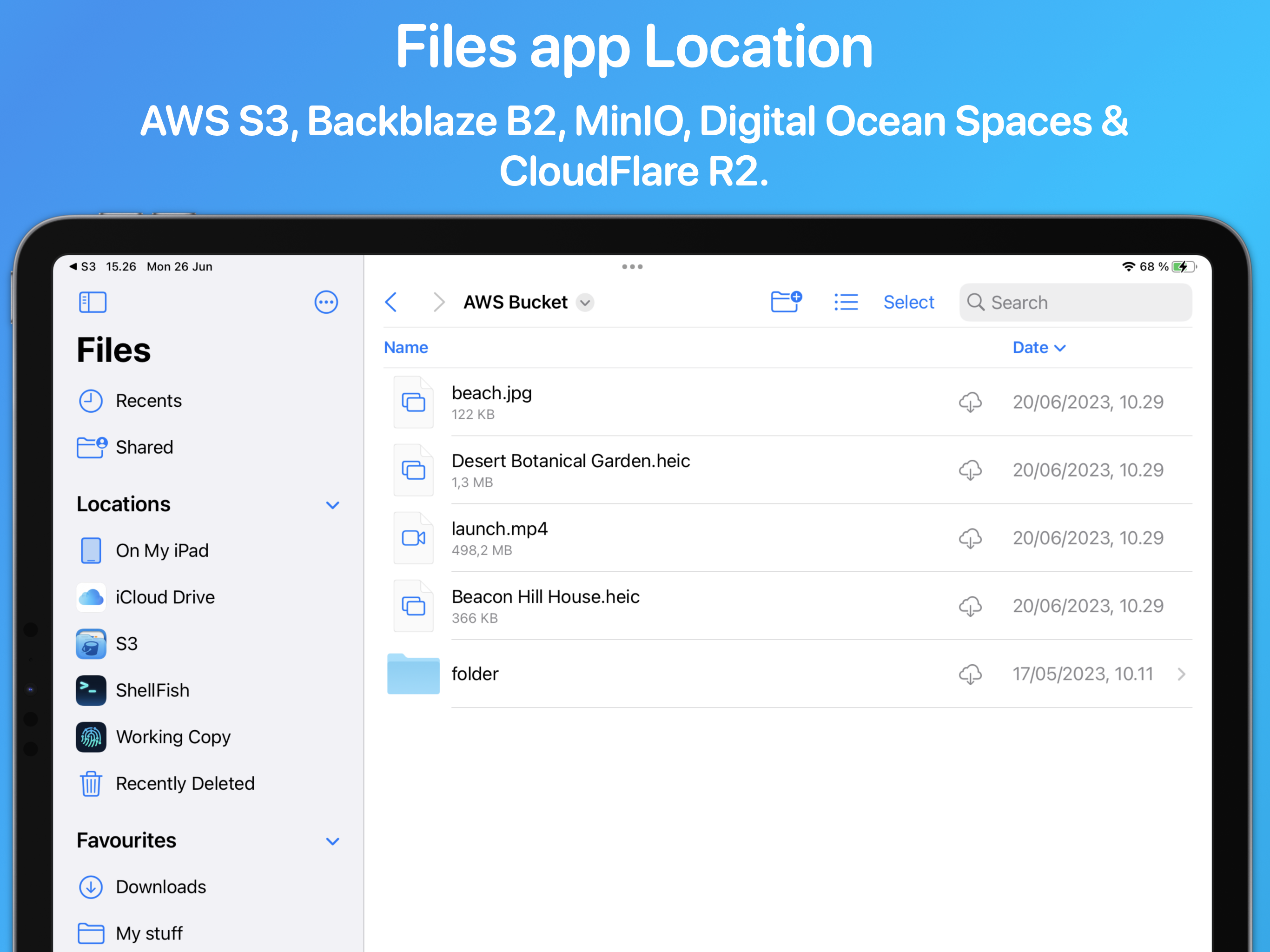 S3 Client - Files location