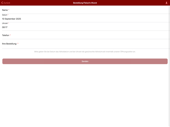 Landmetzgerei Ihde iPad screenshot