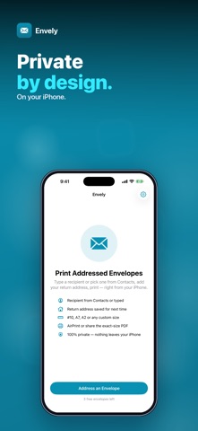 Envely: Envelope Printer iPhone screenshot